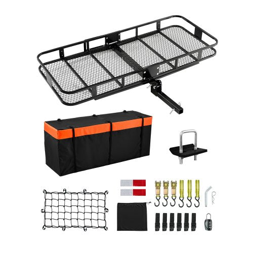 70' x 30' x 6', Hitch Cargo Carrier, 500 lbs Capacity Hitch Cargo Carrier with Ratchet Straps & Cargo Bag, Folding Hitch Mount Cargo Carrier with Hitch Lock for 2' Receiver, Fit for SUVs