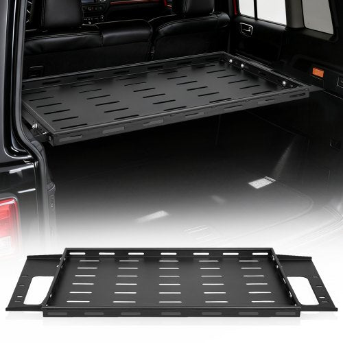 Rear Trunk Cargo Rack, for 2021-2024 Ford Bronco, 300 lbs Capacity, Carbon Steel Basket Tray Interior Storage Luggage Carrier with Net, Back Shelf Stand Organizer for Camping Trip Gear, Black