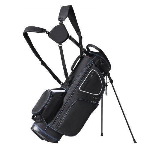 Golf Cart Bag with 14 Way Organizer Divider Top, 35¡± 11 Pockets Premium Cart Bag with Stand, Durable Golf Bags with Handles & Dust Cover & Detachable Dual Strap for Men & Women, Black White