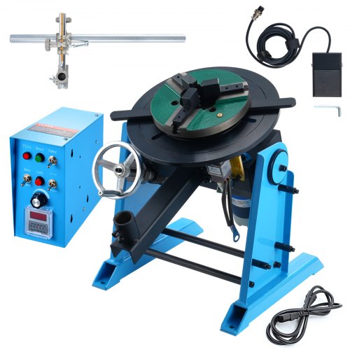 Rotary Welding Positioner 66LBS / 30KG, 0-90¡ã Welding Positioning Turntable Table 1-12RPM 80W, with 12.4 Inch 3-Jaw Lathe Chuck & Welding Torch Stand Holder for Cutting, Grinding, Assembly