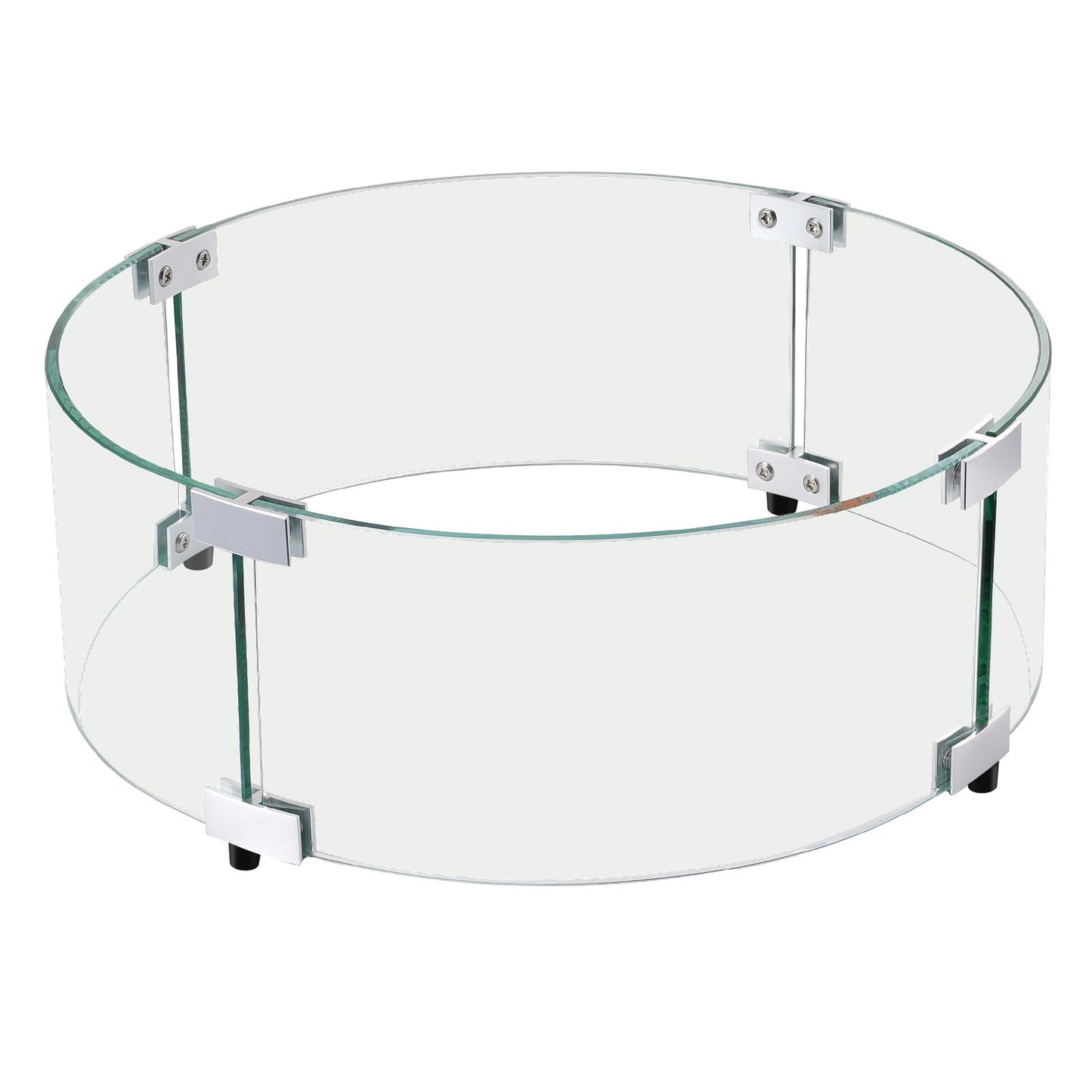 VEVOR Fire Pit Wind Guard, 29 x 8 inch Round Glass Flame Shield, 0.24-Inch Thick Fire Table Accessory, Clear Tempered Glass Flame Guard for Propane, Gas, Outdoor, Patio, Backyard