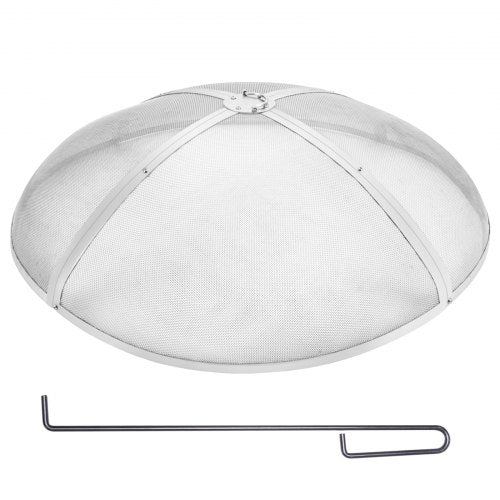 VEVOR Fire Pit Spark Screen Round 40, Reinforced Heavy Duty Steel Metal Cover, Outdoor Firepit Lid, Easy-Opening Top Screen Covers Round with Ring Handle for Outdoor Patio Fire Pits Backyard