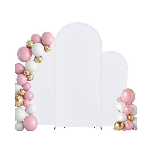 Wedding Arch Backdrop Stand, Set of 3, Metal Stable Stand with Case Connection & Chassis Crossbar Design, Easy-to-Assemble Gold Stand with Premium Gauze, Fit for Birthday, Celebration, Holiday