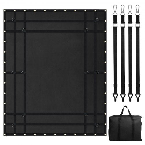 Cargo Net, 96 in x 81 in, Heavy Duty Truck Cargo Net for Truck Bed, 4 Adjustable Straps with Carabiners and Rubber Coated Hooks, Durable, Suitable for Pickup, Jeep, Truck, SUV, Boat (Black)