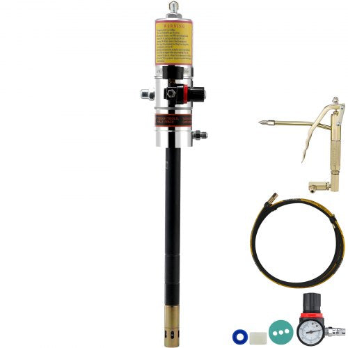 Grease Pump, 50:1 Pressure Ratio Air Operated Grease Pump with 13 ft High Pressure Hose and Grease Gun, Pneumatic Grease Pump, Portable Lubrication Grease Pump with 360¡ã Swivel Grease Gun Head
