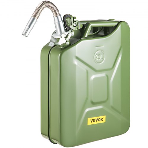 VEVOR Jerry Fuel Can, 5.3 Gallon / 20 L Portable Jerry Gas Can with Flexible Spout System, Rustproof £¦ Heat-resistant Steel Fuel Tank for Cars Trucks Equipment, Green