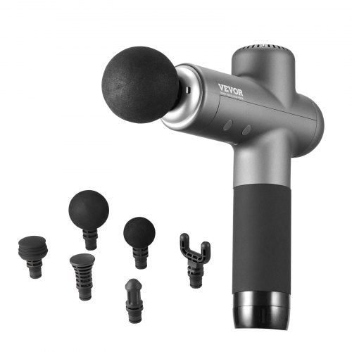 VEVOR Massage Gun Deep Tissue, Muscle Percussion Massage Gun for Athletes, Handheld Massage Gun for Pain Relief, Muscle Relaxation - with 8 Speed Levels & 6 Massage Heads, 24V 2500mAh