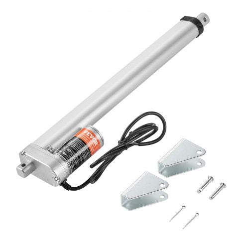 Linear Actuator 12V, 12 Inch High Load 330lbs/1500N Linear Actuator, 0.19'/s Linear Motion Actuator with Mounting Bracket and IP54 Protection
