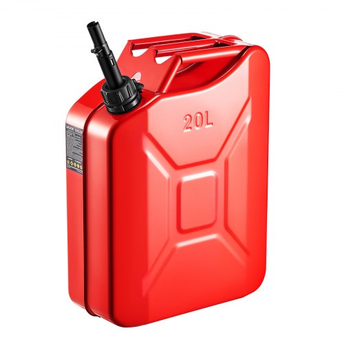 Newly Upgraded Oil-Tight!Metal Fuel Container, 5.3 Gallon, Fuel Jerry Can with Spout and Comfort Handle, 6 L/min Max Flow Rate, Leakproof & Corrosion-resistant Metal Gas Tank Most Cars Motorcycle ATV UTV, Red