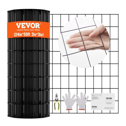 Hardware Cloth, 24'' x 50' Galvanized Wire Mesh Roll, 16 Gauge Chicken Wire Fence Roll, Vinyl Coating Metal Wire Mesh for Chicken Coop Barrier, Rabbit Snake Fences, Poultry Enclosures
