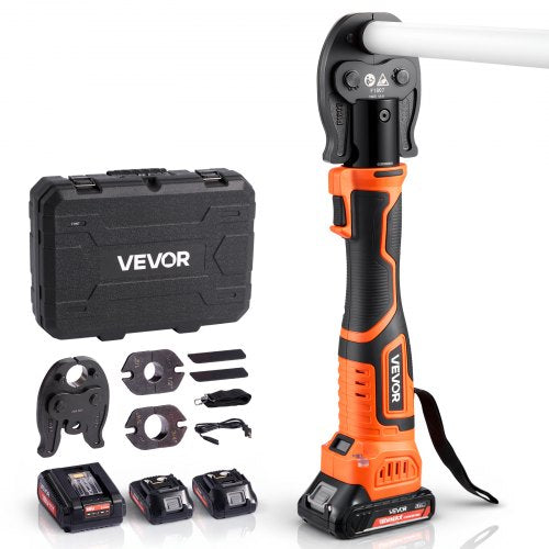 Cordless Mini Press Tool, 18V Electric Pipe Crimping Tool for 1/2', 3/4', 1' PEX Pipe Copper Rings, PEX Press Tool Kit with 2pcs Battery, Fast Charger & Carrying Case - Meet ASTM F1807 Standard