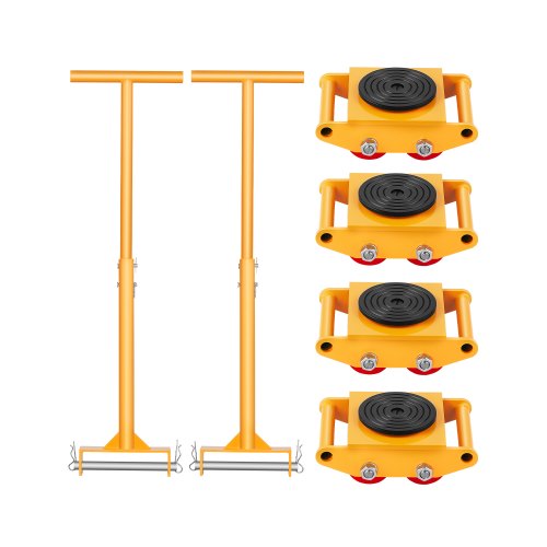 Machine Skate, 6T Machinery Skate Dolly, 13228 lbs Machinery Moving Skate, Machinery Mover Skate with 360¡ã Rotation Cap and PU Directional Rollers, Heavy Duty Industrial Moving Equipment, Yellow