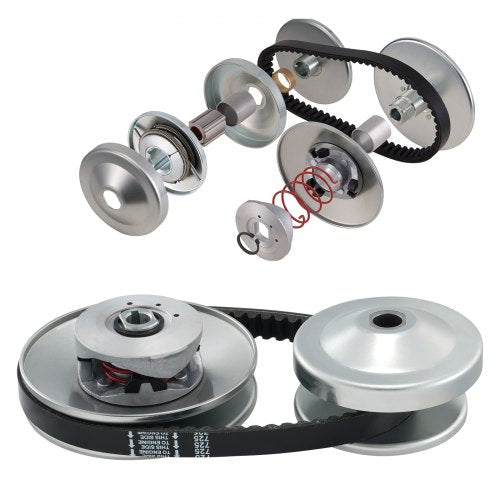 Go-Kart Torque Converter, 3/4' Go-Kart Clutch Kit, 30 Series Asymmetrical Driver Pulley Replacement with Drive Belt, for 2-8 HP Small Engines, Replace Comet 219552, Manco 5957, Yerf Dog Q43201W