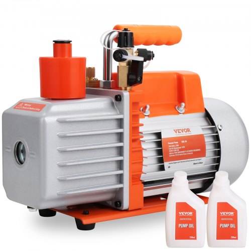 1/2 HP 2 Stage Rotary Vane Vacuum Pump, 7 CFM, 120V Air Conditioning Vacuum Pump, 1/4' SAE Male 3/8' SAE Male 1/2' ACME Male Inlet, for HVAC Repair, Refrigeration Maintenance, Resin Degassing