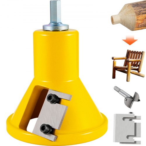 Tenon Cutter, 1.5' / 38 mm Diameter, Premium Aluminum & Steel Log Furniture Cutter, with Dual Straight Blades & Button Screws Home Master Kit, Commercial Woodworking Tool for Home Beginner DIY