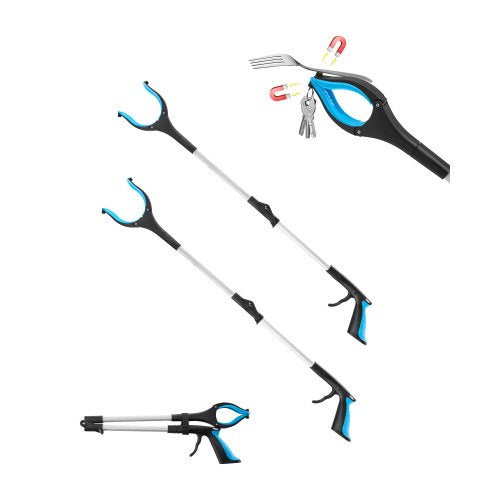 Grabber Reacher Tool, 2-Pack 34' Foldable Reacher Grabber Pickup Tool with 360¡ã Rotating Wide Jaw and Dual-Sided Magnet, Lightweight Grabber Reacher Tool for Seniors, Trash Picker Upper Grabber