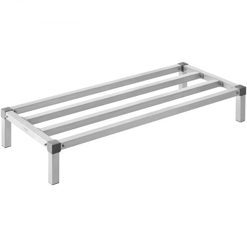 Aluminum Dunnage Rack, 48¡± x 20¡± Commercial Food Floor Rack, 8¡± Off the Floor, 1000 lbs Capacity All-Welded Aluminum Storage Rack, for Storage in Restaurants, Kitchens, Garages and Vehicles