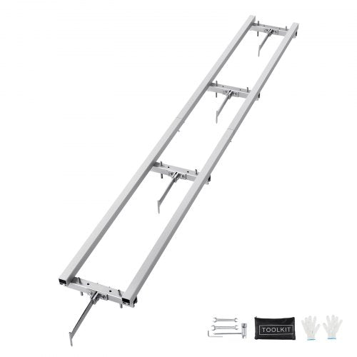 Rail Mill Guide System, 9 ft Milling Guide, 4 Crossbar Kits Chainsaw Mill Rail Guide, Aluminum Adjustable Saw Mill Rail System Work with Chainsaw Mills for Builders and Woodworkers