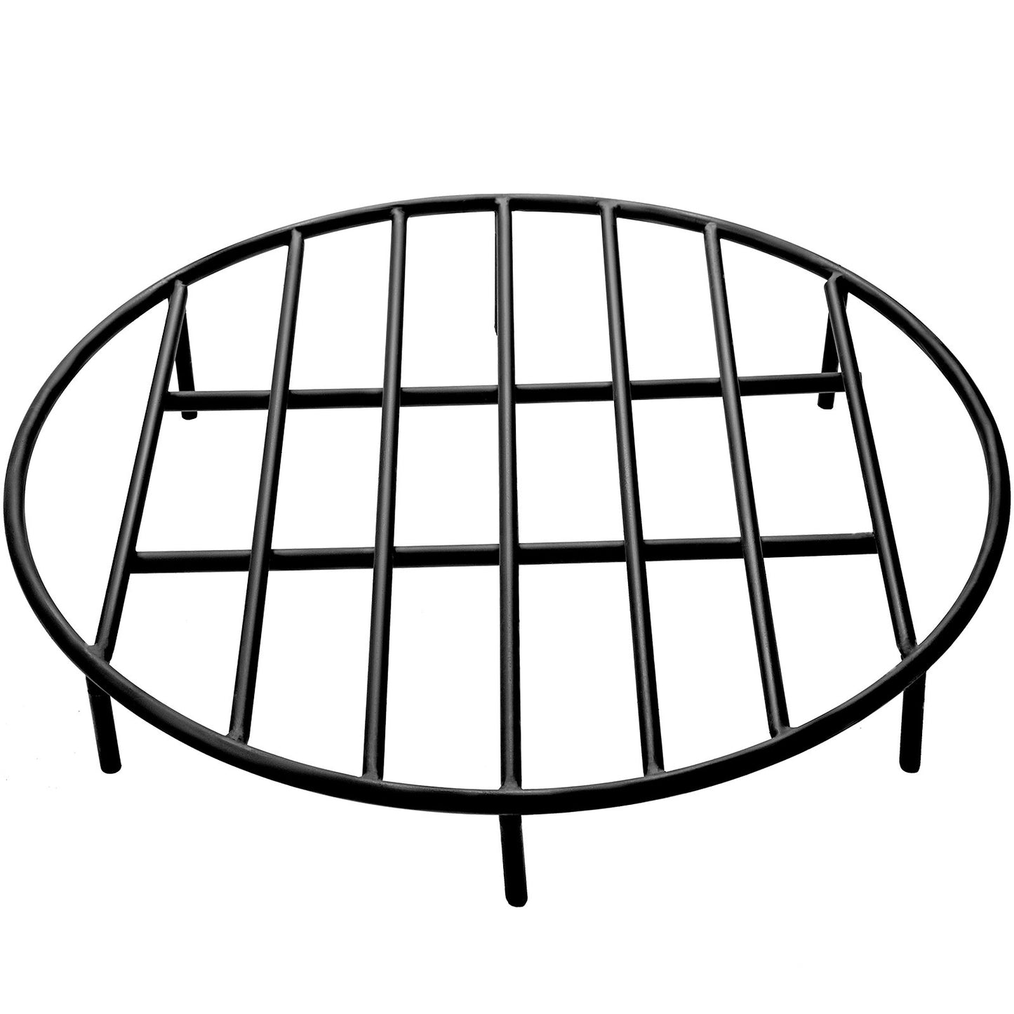 VEVOR Fire Pit Grate, Heavy Duty Iron Round Firewood Grate, Round Wood Fire Pit Grate 24, Firepit Grate with Black Paint, Fire Grate with 7 Removable Round Legs for Burning Fireplace and Firepits