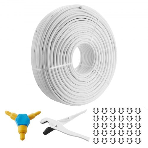 PEX-AL-PEX Tube, 984ft, 5/8'' Diameter Aluminum-Plastic Composite Pipe Oxygen Barrier Radiant Floor PEX Pipe, 0.08'' Thickness Radiant Heat Floor Plumbing Inner Aluminum Layer PEX Tubing Pipe
