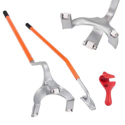 Tire Mount Demount Tool, 22.5'-24.5' Manual Steel Tire Changer Mount Demount Removal Tool, with Extra Bead Holder, Tubeless Truck Bead Breaker, 3 PCS Tire Changing Tools, Orange