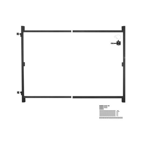 Gate Building Kit, Fits 36 to 60 in?Wide Openings, Up from 6 to 7 ft?High Fence, Adjustable Gate Building Kit, Anti Sag Full Gate Frame Kit with Latch Lock and Screws, for Wooden Fence, Iron