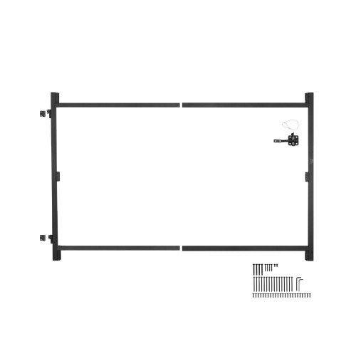 Gate Building Kit, Fits 40 to 72 in?Wide Openings, Up from 4 to 5 ft?High Fence, Adjustable Gate Building Kit, Anti Sag Full Gate Frame Kit with Latch Lock and Screws, for Wooden Fence, Iron