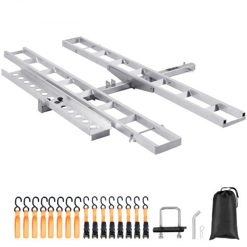 VEVOR Motorcycle Carrier Scooter Dirt Bike Hitch Mount 600LBS Rack Ramp Hauler