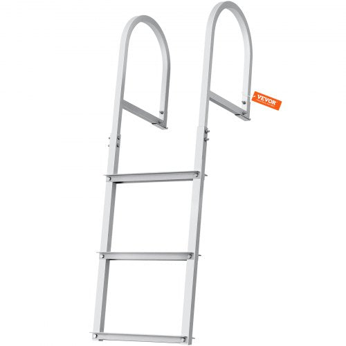 Dock Ladder, Removable 3 Steps, 500 lbs Load Capacity, Aluminum Alloy Pontoon Boat Ladder with 3.1'' Wide Step & Nonslip Rubber Mat, Easy to Install for Ship/Lake/Pool/Marine Boarding