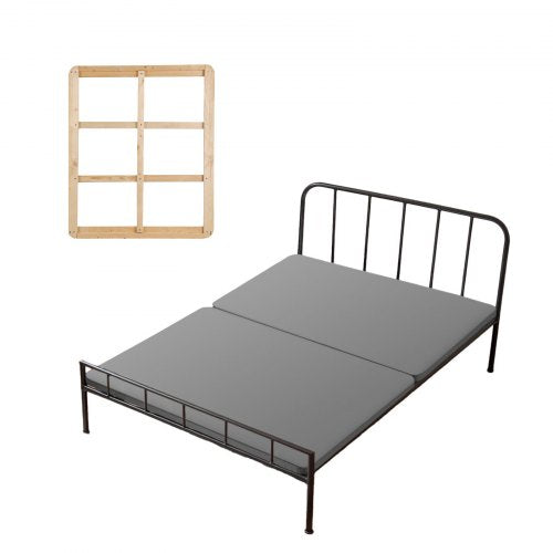 Full Size Bunkie Board, 1.5 in Bed Board Slats with 200D Oxford Cloth, Wooden Mattress Support for Full Size Bed, Easy Assembly Support under Mattress, 2 Piece, Gray