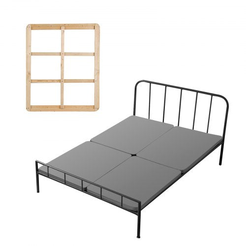 Queen Size Bunkie Board, 1.5 in Bed Board Slats with 200D Oxford Cloth, Wooden Mattress Support for Queen Size Bed, Easy Assembly Support under Mattress, 4 Piece, Gray