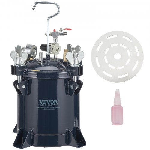 10L/2.5gal Spray Paint Pressure Pot Tank, 70PSI Max Air Paint Pressure Pot, Metal Rack and Leak Repair Sealant for Industry Home Decor Architecture Construction Automotive Painting