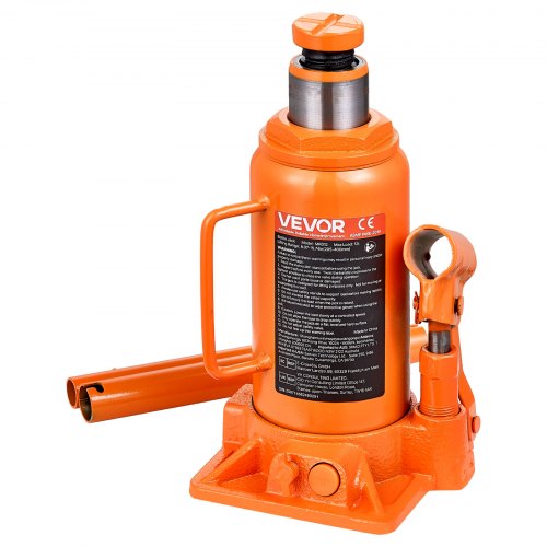 Hydraulic Bottle Jack, 12 Ton (26455.5 lbs) Capacity, 8.1-15.7 Inch Lifting Range, Heavy Duty Welded Bottle Jack for Car, SUV, Pickup, Auto Repair, House Lift and Agricultural Equipment, Orange