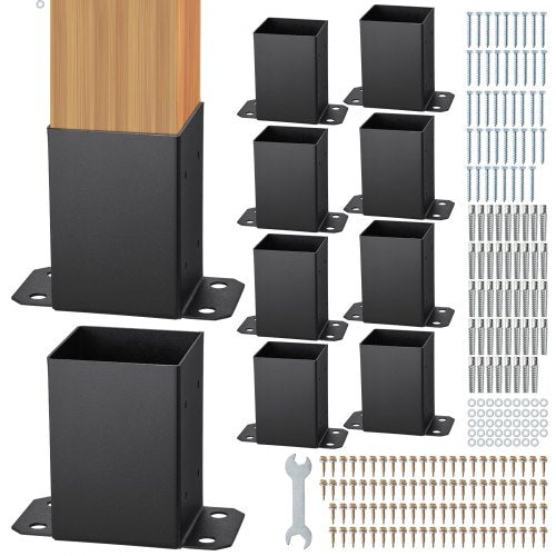 VEVOR 10 Pack 4x4 Post Base Brackets Heavy Duty Wood Post Fence Post Anchor