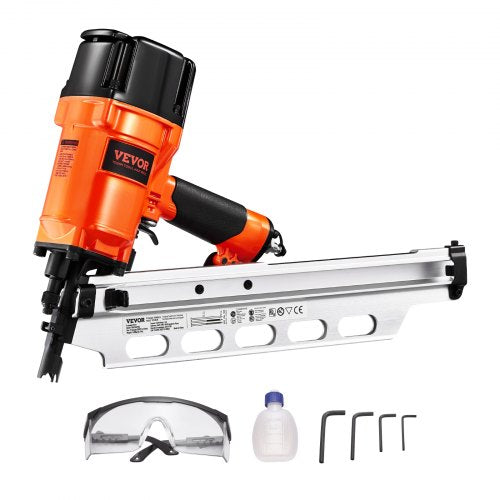 Framing Nailer, 2' to 3-1/2' 21 Degree Full Round Head Pneumatic Framing Nailer with Dual Trigger Modes & Tool-Less Depth Adjustment, 80-120PSI Pro Air Nail Gun for Framing Flooring Decking