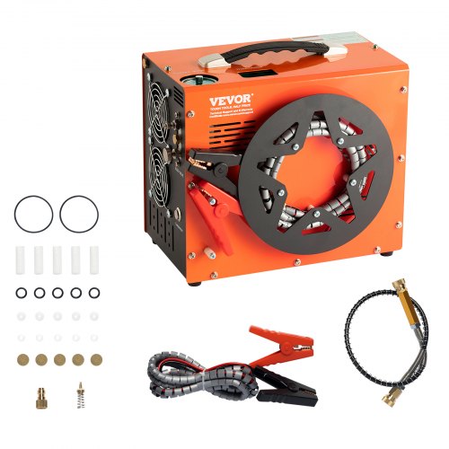 PCP Air Compressor, 4500PSI/30Mpa Portable PCP Airgun Compressor with Built-in Power Converter, Auto-Stop | DC12V/AC120V | Oil & Water-Free Air Rifle, Paintball and Scuba Tank Compressor Pump