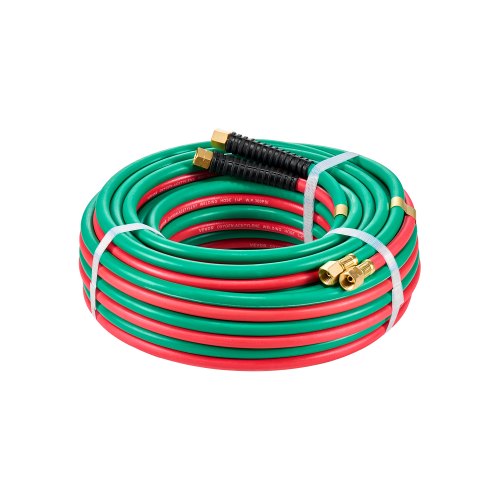 Oxygen Acetylene Hose, 1/4-Inch x 50FT Oxy Acetylene Hose with 9/16'-18 LH/RH B Fittings, R Grade Welding Torch Twin Hose with 300PSI Maximum Working Pressure for Cutting Soldering Brazing