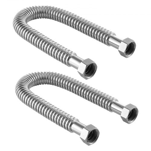 Water Heater Kit, 24 Inch Length Water Heater Flex Connector, Waters Heaters Installation Kit with 1' FIP x 1' FIP Inlet & Outlet Connection for Bathroom, Kitchen, Laundry Room, Boiler Room