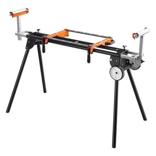 Miter Saw Stand, 550lbs Load Capacity Steel Collapsible Stand for Miter Saw with One-piece Mounting Brackets Clamps, Adjustable Height and Length, Portable Compact and Folding Miter Saw Stand