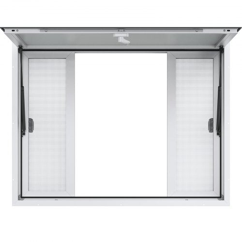 VEVOR Concession Window 48x36, Aluminum Alloy Food Truck Service Window with 4 Horizontal Sliding Windows & Awning Door & Drag Hook, Up to 85 Degrees Serving Window for Food Truck Concession Trailer