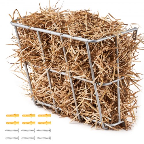 Livestock Hay Feeder, 18.5 Gallons Large Capacity, Heavy-Duty Steel Goat Hay Rack, 24.4' Long Wall Mounted Horse Hay Holder, Multiple Sided Feeding Rack for Sheep Farm Livestock Indoor Outdoor