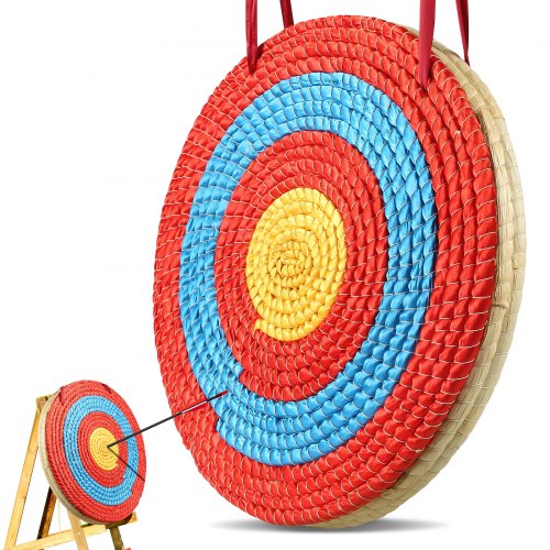 Archery Target, 3 Layers 20' Arrow Target, Traditional Solid Straw Round Archery Target Shooting Bow, Hand-Made Arrows Target, Coloured Rope Target for Backyard Outdoor Hunting Shooting Practice