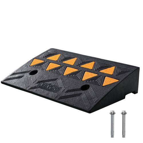 Rubber Curb Ramp 4.25' Rise Height Sidewalk Curb Ramp, 11.8' Width 19.7' Length Driveway Ramp for Curb, 15T Heavy Duty Rubber Ramp for Forklifts, Trucks, Buses, Cars, Wheelchairs, Bikes
