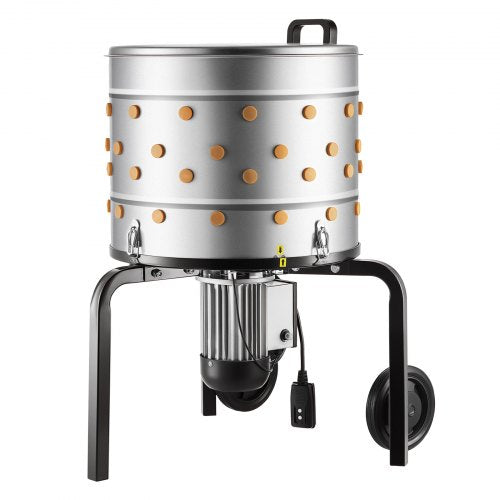 Chicken Plucker Machine, 19.7 in Drum, 750W & 275RPM Electric Chicken Plucking Machine with 98 Soft Fingers & Transport Wheels, Stainless Steel Feather Remover for Processing 2 Chicks Once