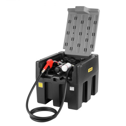 Portable Diesel Tank, 58 Gallon, 10.6 GPM Flow Rate, Diesel Fuel Tank with 12V Electric Transfer Pump, 13.1 ft Hose, Auto Fueling Nozzle, Diesel Transfer Tank for Easy Fuel Transportation, Black