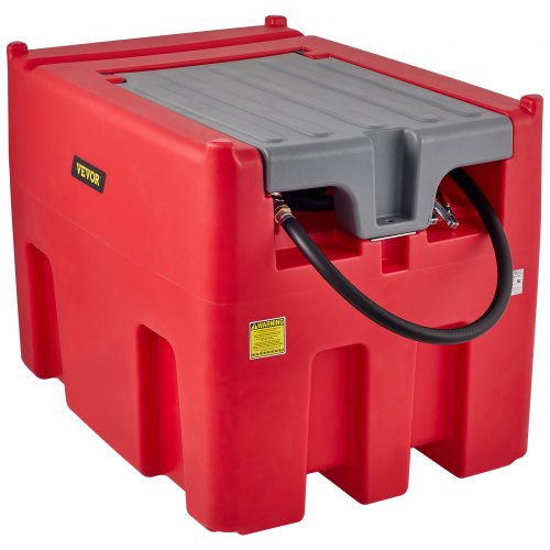 Portable Diesel Tank, 116 Gallon Capacity & 10 GPM Flow Rate, Diesel Fuel Tank with 12V Electric Transfer Pump and 13.1ft Rubber Hose, PE Diesel Transfer Tank for Easy Fuel Transportation, Red