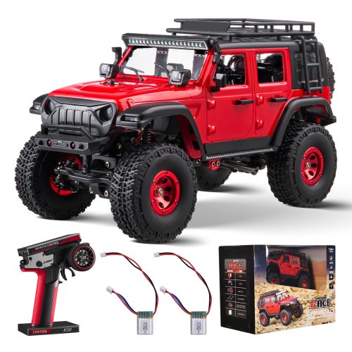 Remote Control Car, 1:24 Scale RC Car for Kids, All Terrain 4WD Off-Road Truck with Full Lighting, 1 Extra Shell & 2 Rechargeable Batteries, 2-Speed Hobby Racing Car for 14+ Years Boys Girls