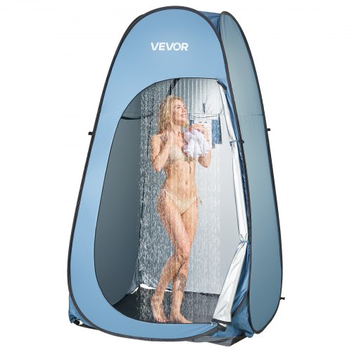 Pop up Shower Tent, Instant Portable Privacy Tent Changing Room with Shower Bag, Ground Stakes, Ropes, Carry Bag, 190T Polyester with Silver Coating, Quick Setup, for Camping, Beach, Fishing