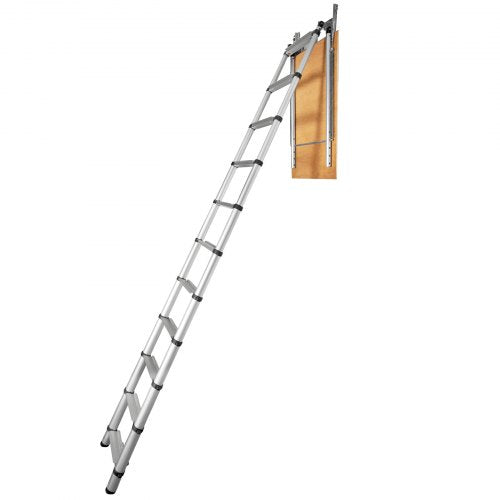 Attic Ladder Telescoping, 350-pound Capacity, 39.37' x 23.6', Multi-Purpose Aluminium Extension, Lightweight and Portable, Fits 9.8'-10.5' Ceiling Heights, Convenient Access to Your Attic Standa