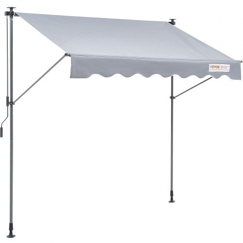 VEVOR Manual Retractable Awning, 78 Outdoor Retractable Patio Awning Sunshade Shelter, Adjustable Patio Door Window Awning Canopy with 39 Sun Shade Curtain for Backyard, Garden, Balcony